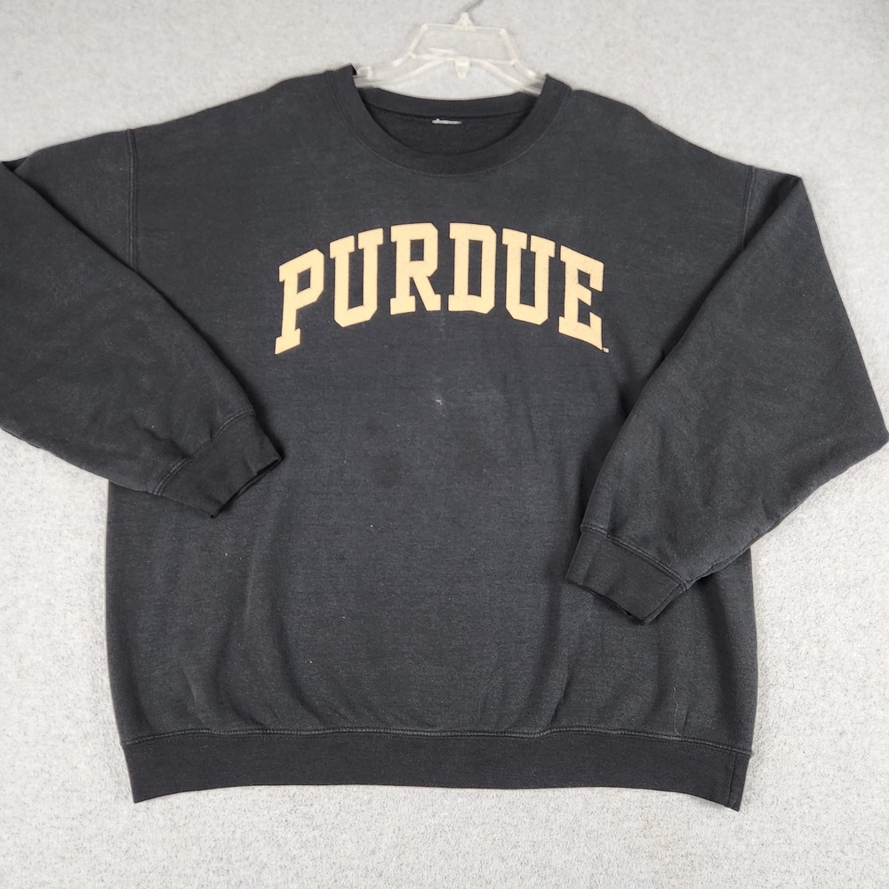 Purdue University Sweatshirt Mens XXL Black Graphic Crew Neck Relaxed Pullover